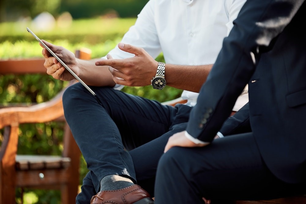 a business mediator conducting an individual meeting